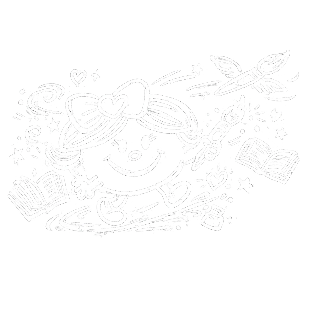 Cartoon character lookig happy